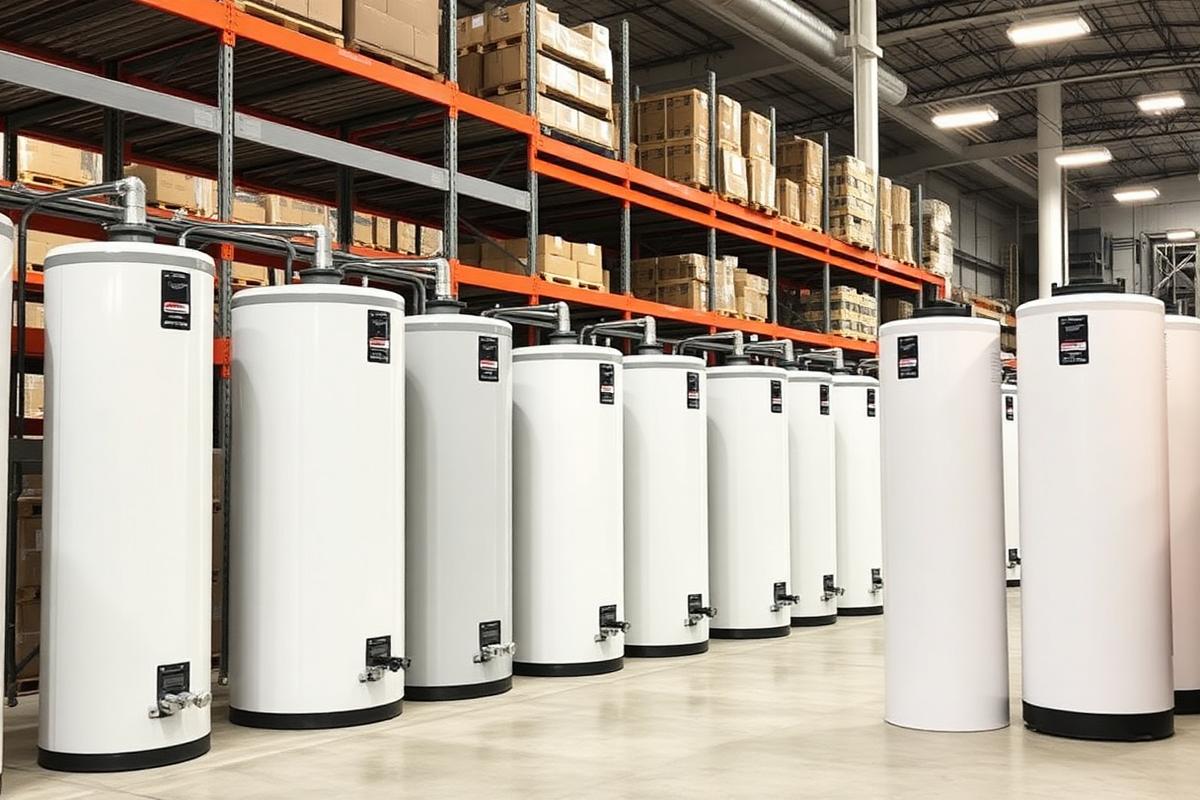Wholesale water heater inventory at the Norcross outlet