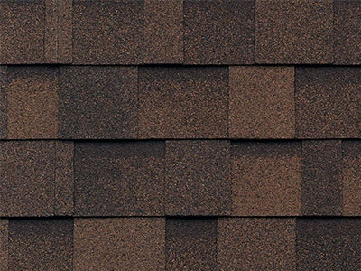 Example of wrapped shingles in Dual Brown..